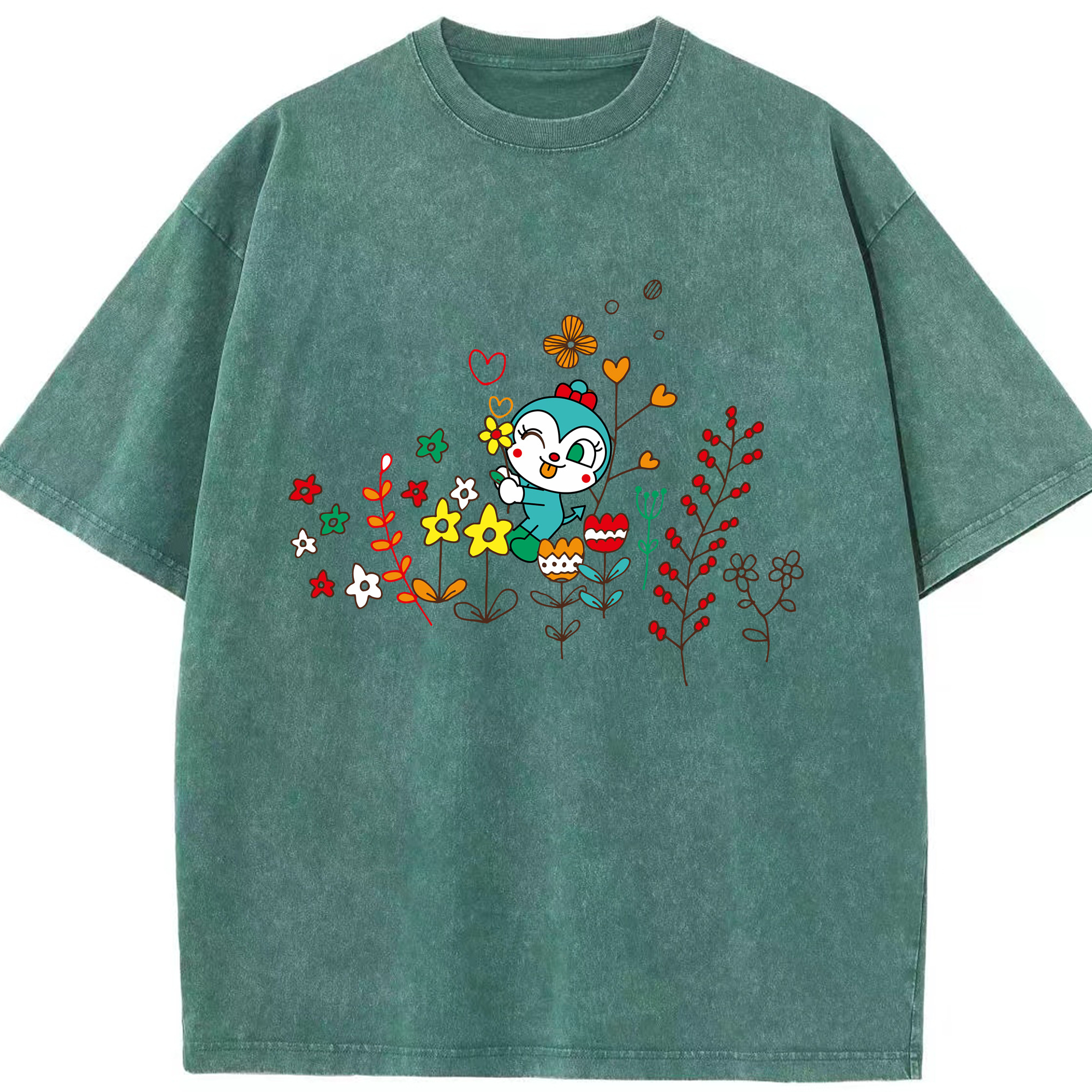 （画像用） アンパンマン Anpanman 綿100% ヴィンテージ風 半袖Tシャツ（フロントプリント）
